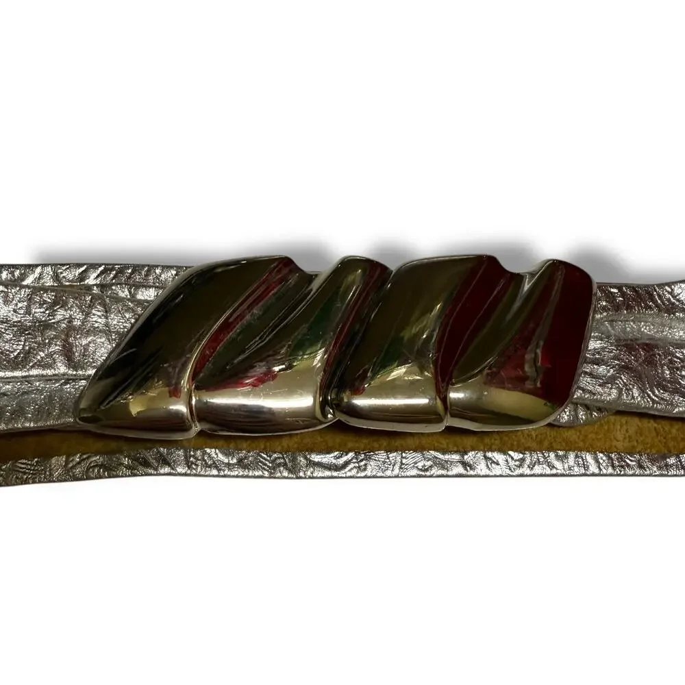 Vintage silver leather